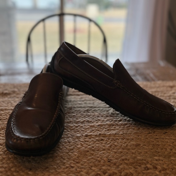 Ecco Moc 2Classic Leather Mens‎ Driving Loafers slip on  Size 47 12-12.5 … - Picture 2 of 10